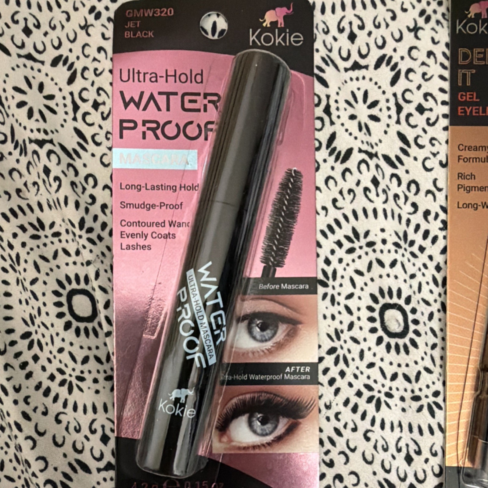 Kokie Waterproof Long Lasting Mascara + Gel Eyeliner + Translucent Powder