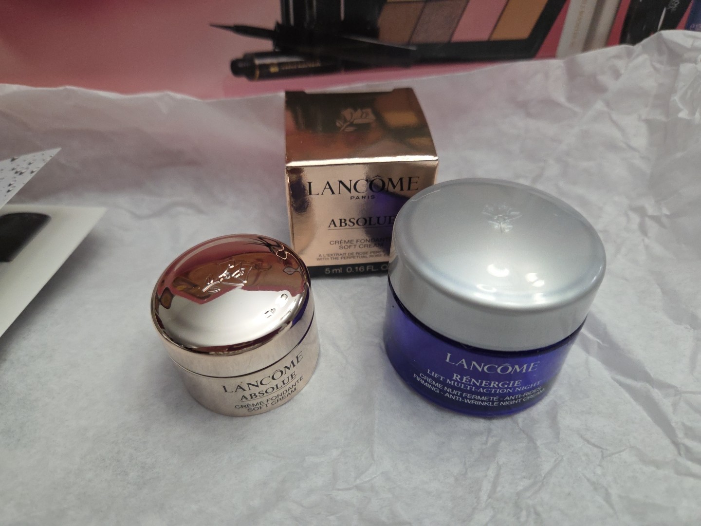 Lancome Travel Make Up Bag & Lot Of 17 Assorted Products