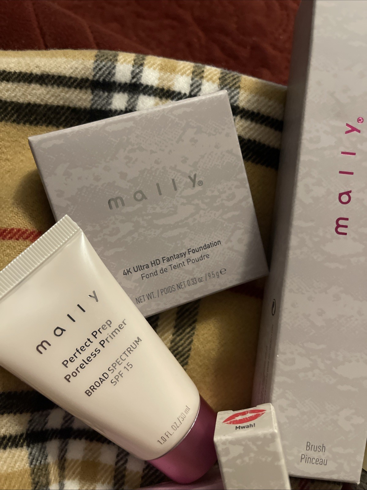 9 pc MALLY Makeup ,shine, Glow, Kiss, Concealer, Primer, Blush, Foundation, Brsh
