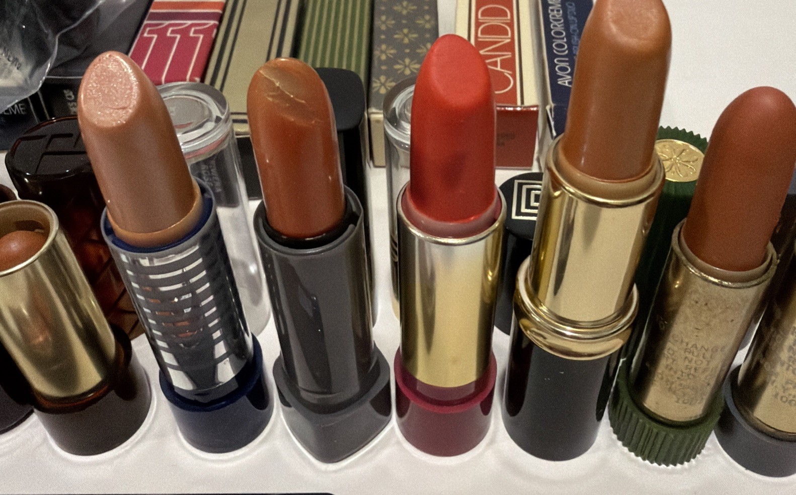 Vintage Avon Lipstick Lot – 17 Discontinued most boxed unused pencil & sharpener