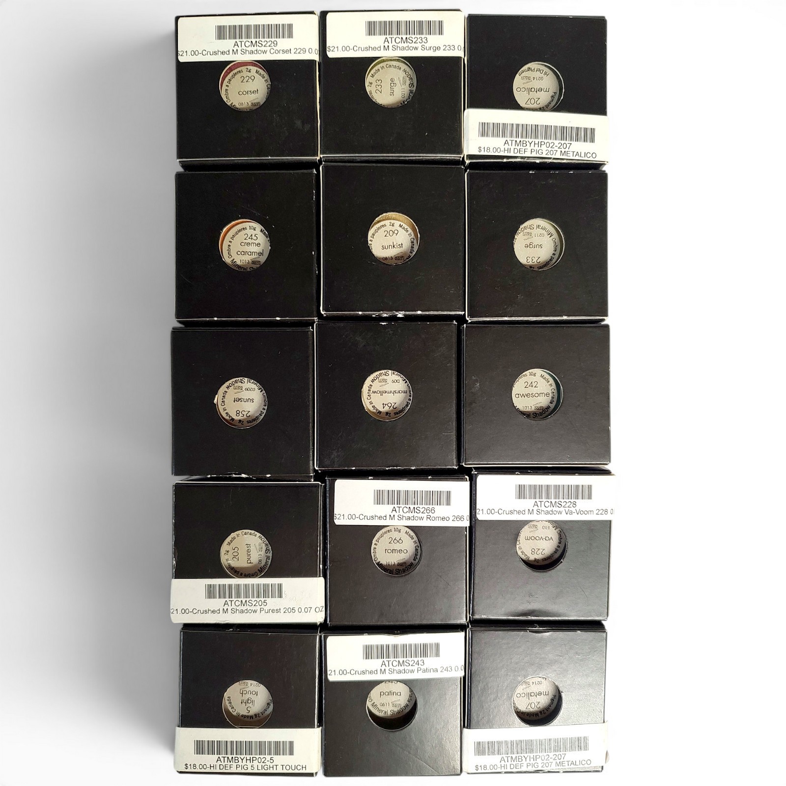 15pc Shimmer Eye Makeup Lot Salon Brands Athena’s Touch MBY $270- $315 Retail