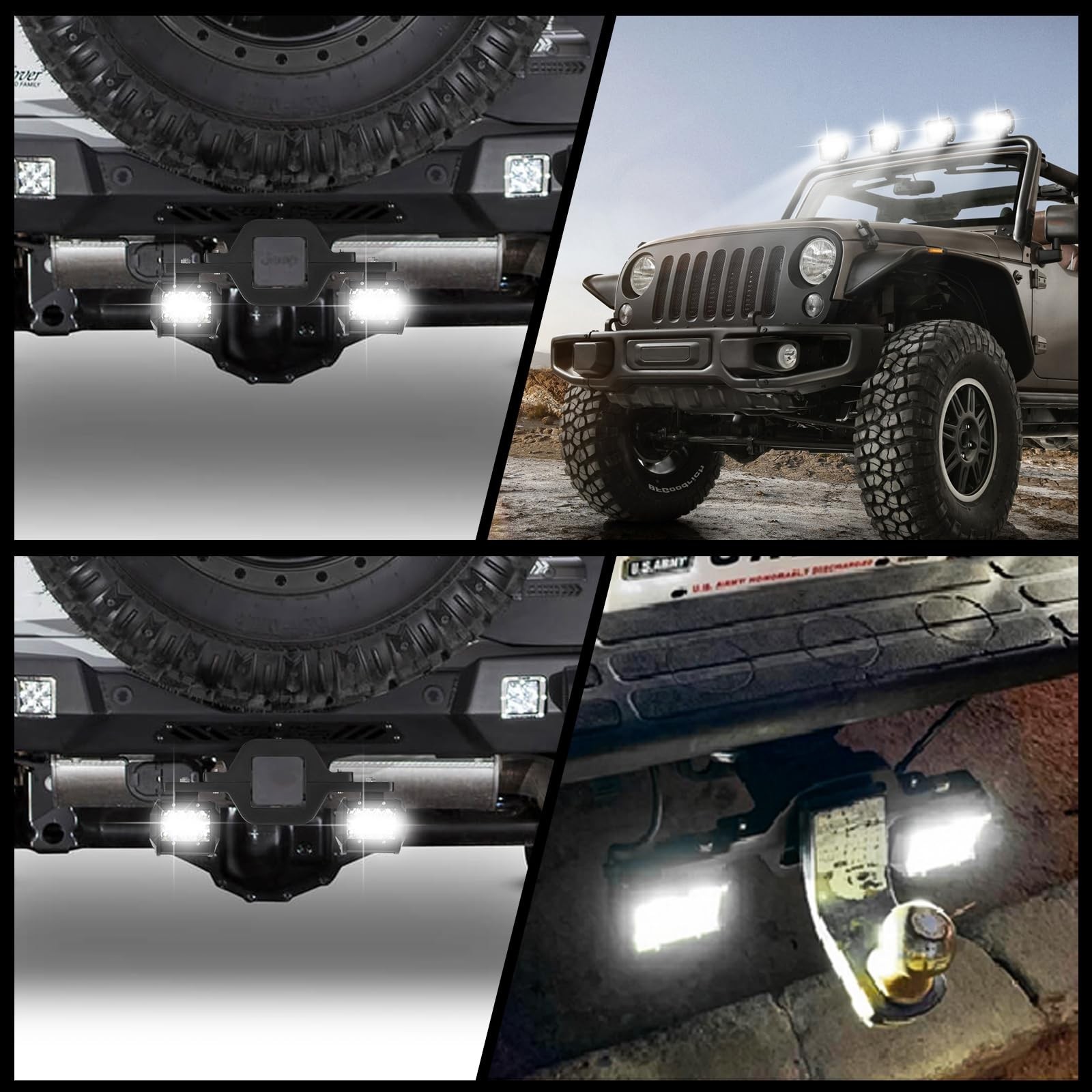 Hitch LED Lights,BESTZHEYU 4 Inch LED Work Light Pods with 2.5 Inch Towing Hi…