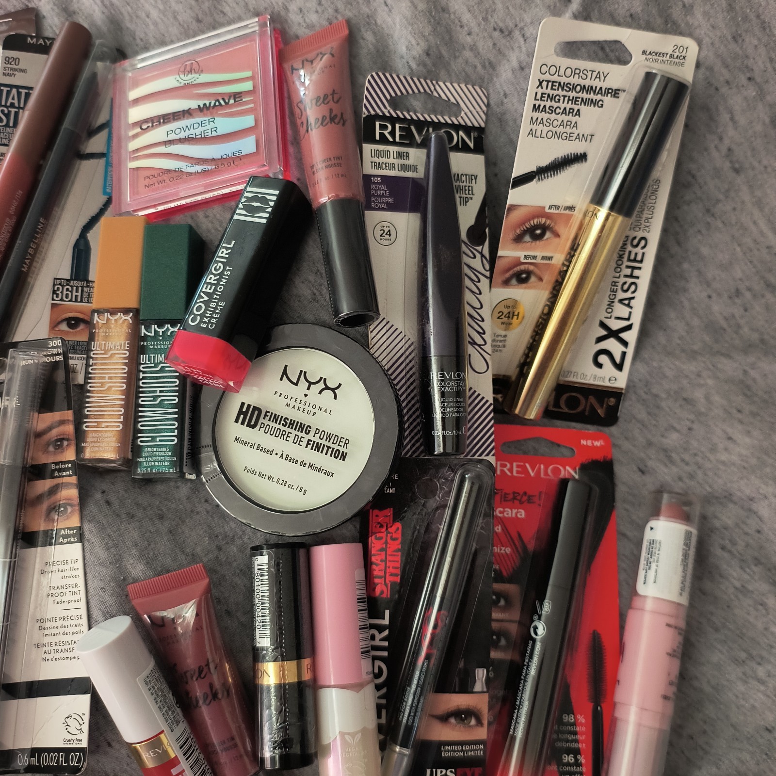Drugstore Cosmetics Makeup Lot Of 30 Maybelline Revlon Covergirl Almay Etc