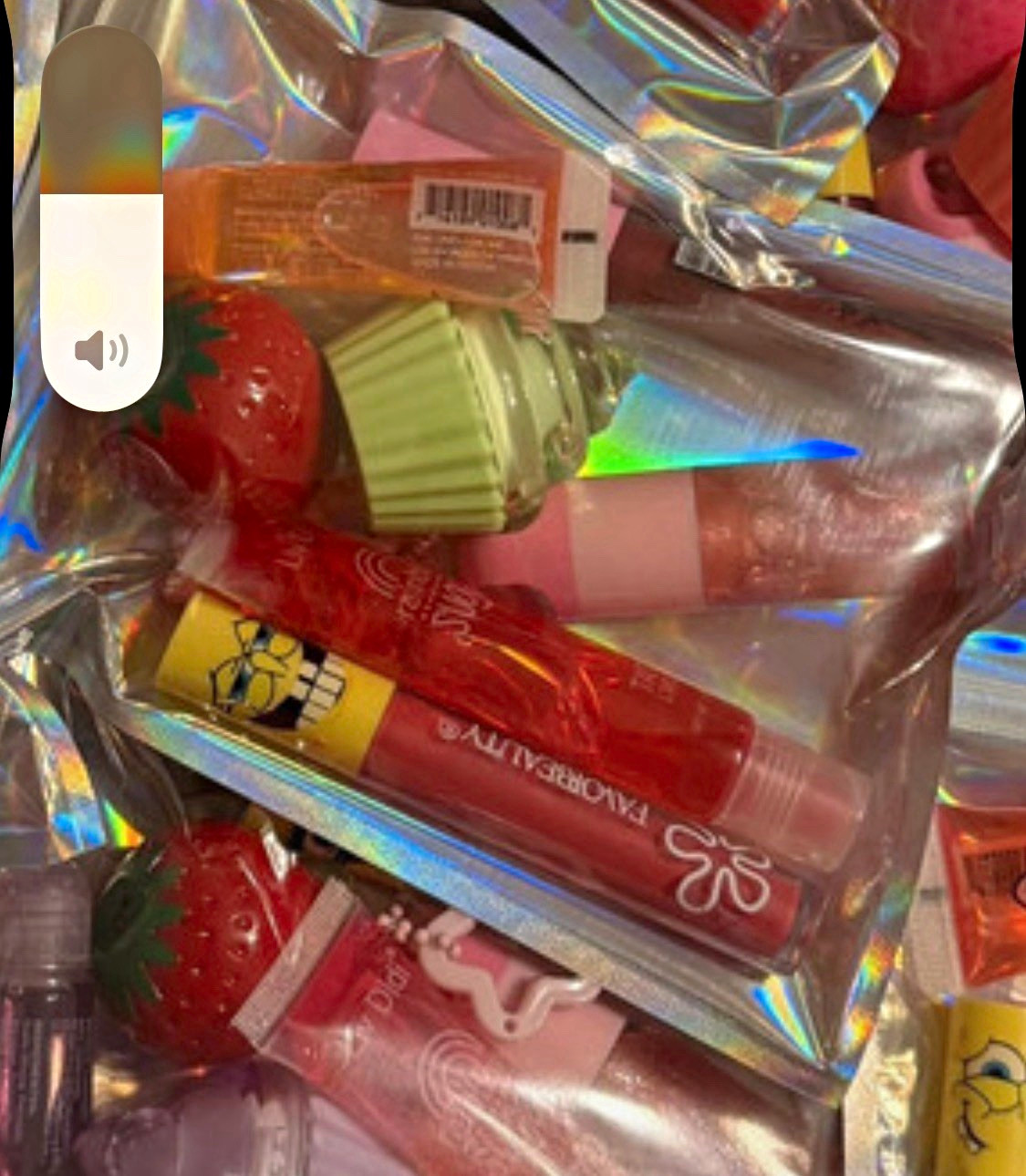 Assorted Travel Size Lip Gloss Mixed Lot, Holographic Bags, Makeup