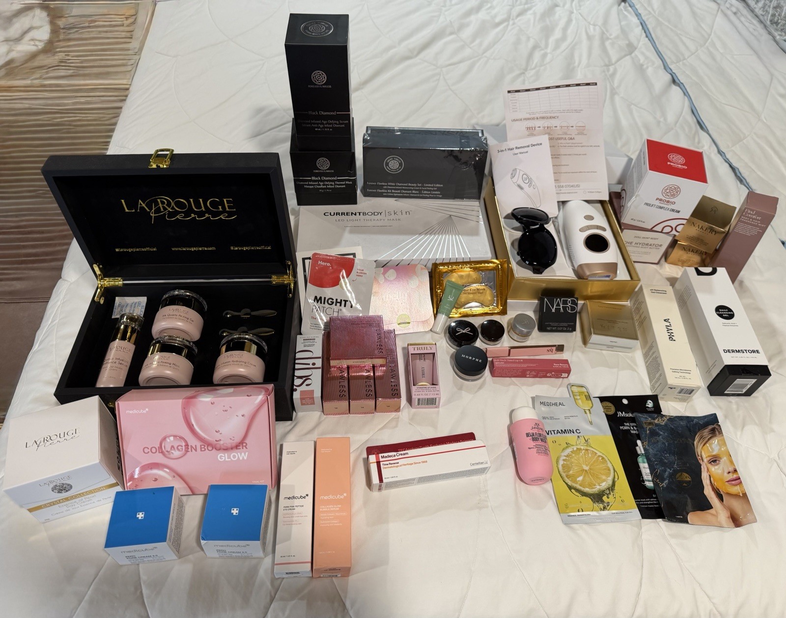Beauty Bundle with Makeup, skincare, LED Light Mask & Hair Removal Device