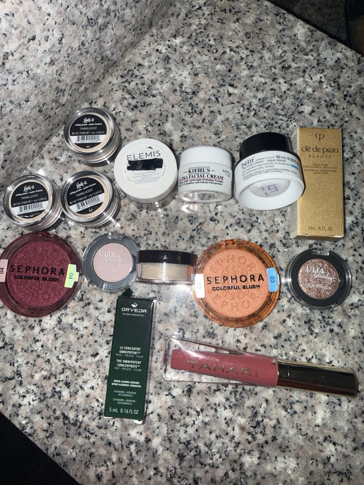 MAKEUP BUNDLE (14) PIECES Ulta, Sephora, Kiehls, Cle de peau, Belif, Elemis etc