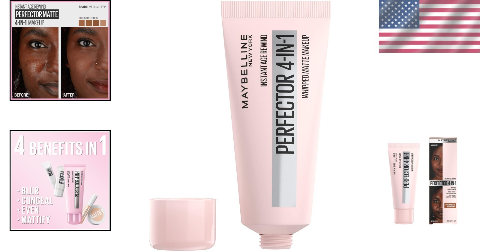 Instant Age Rewind 4-in-1 Matte Makeup, Medium/Deep – Flawless Skin in One Step