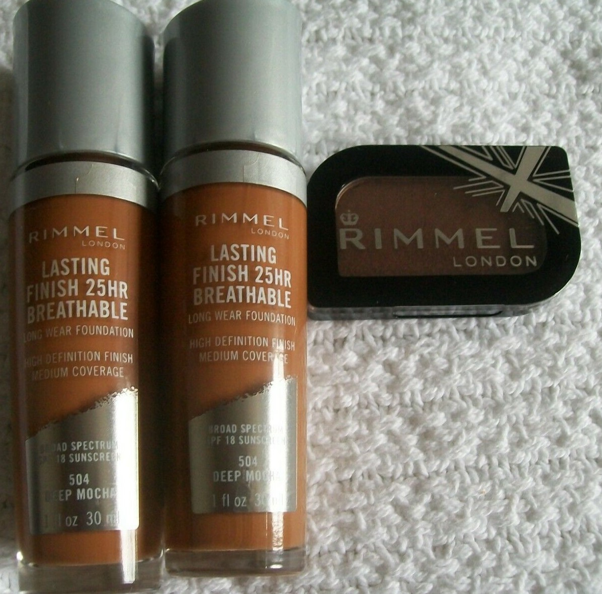 Rimmel London 504 Deep Mocha Foundation & VIP Pass Magnif’eyes Eye Shadow Lot
