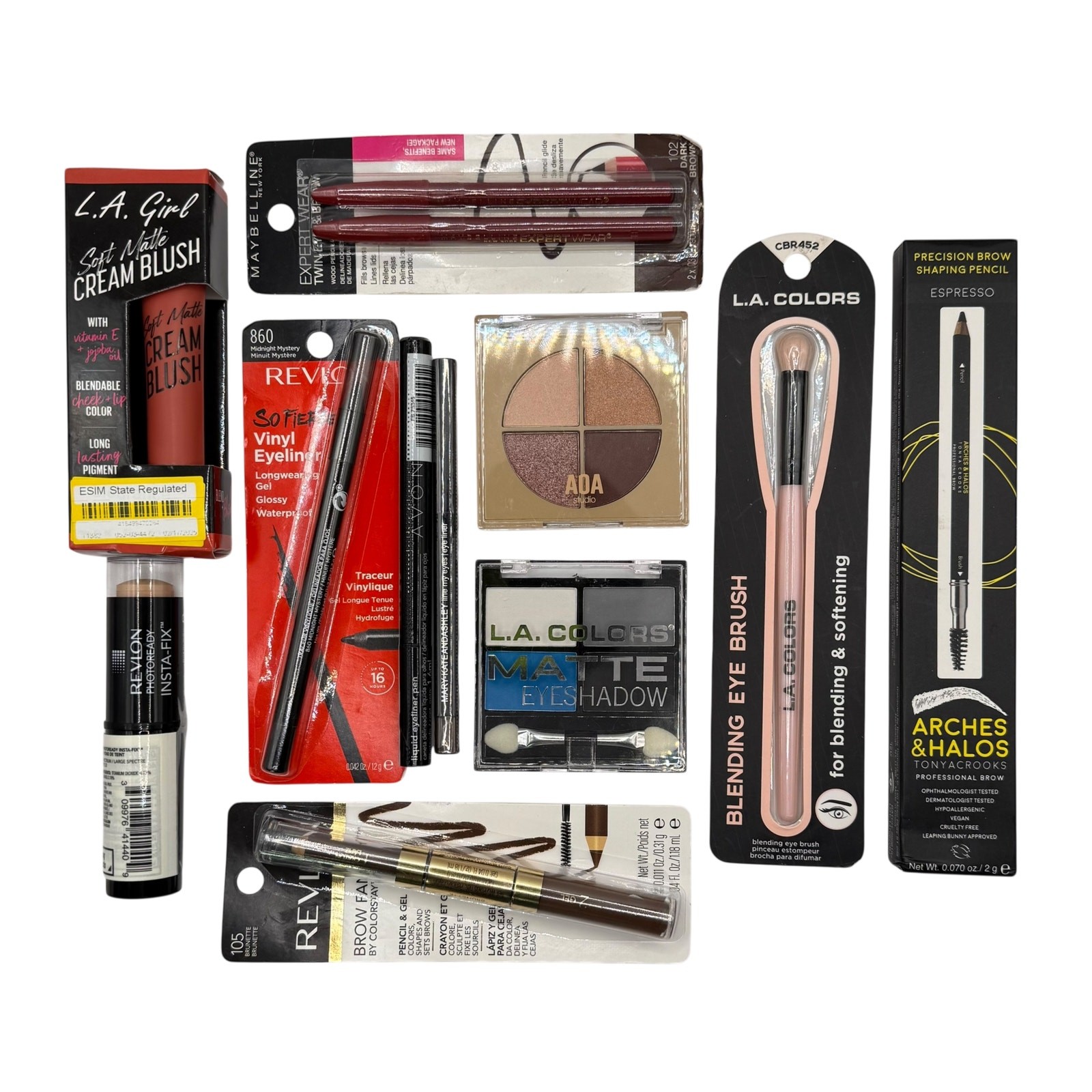 NEW Makeup Lot of 11 Eyeshadow Blush Eyeliner Revlon Maybelline AOA Tonya Crooks