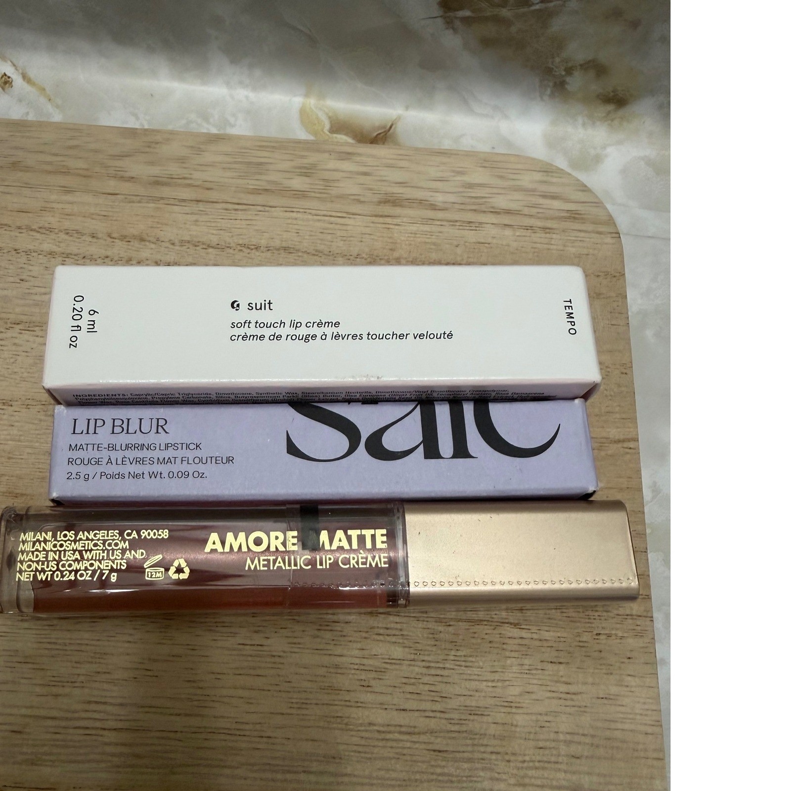 Lipstick Bundle MAC Glossier Saie Milani Florence by Mills Laura Geller 6pc Set