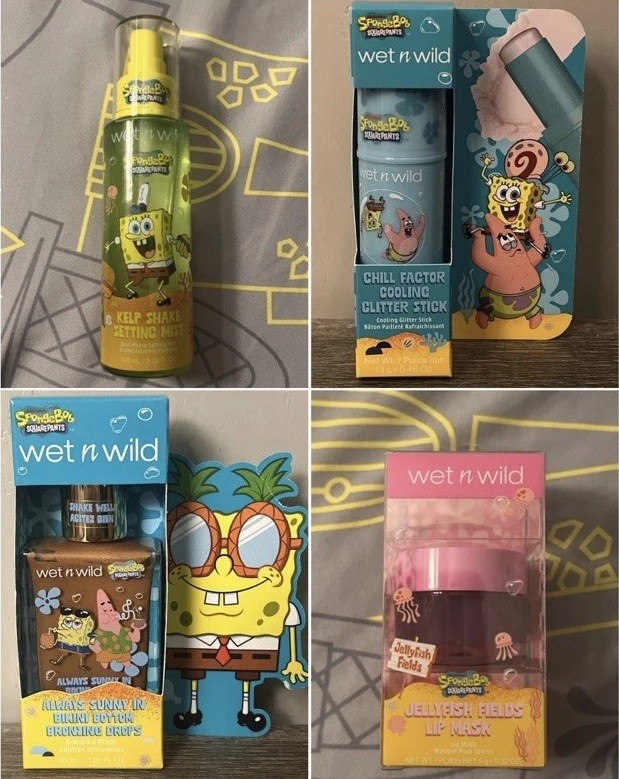 LOT OF 4 – new in packaging – Wet N Wild SpongeBob Makeup Collab