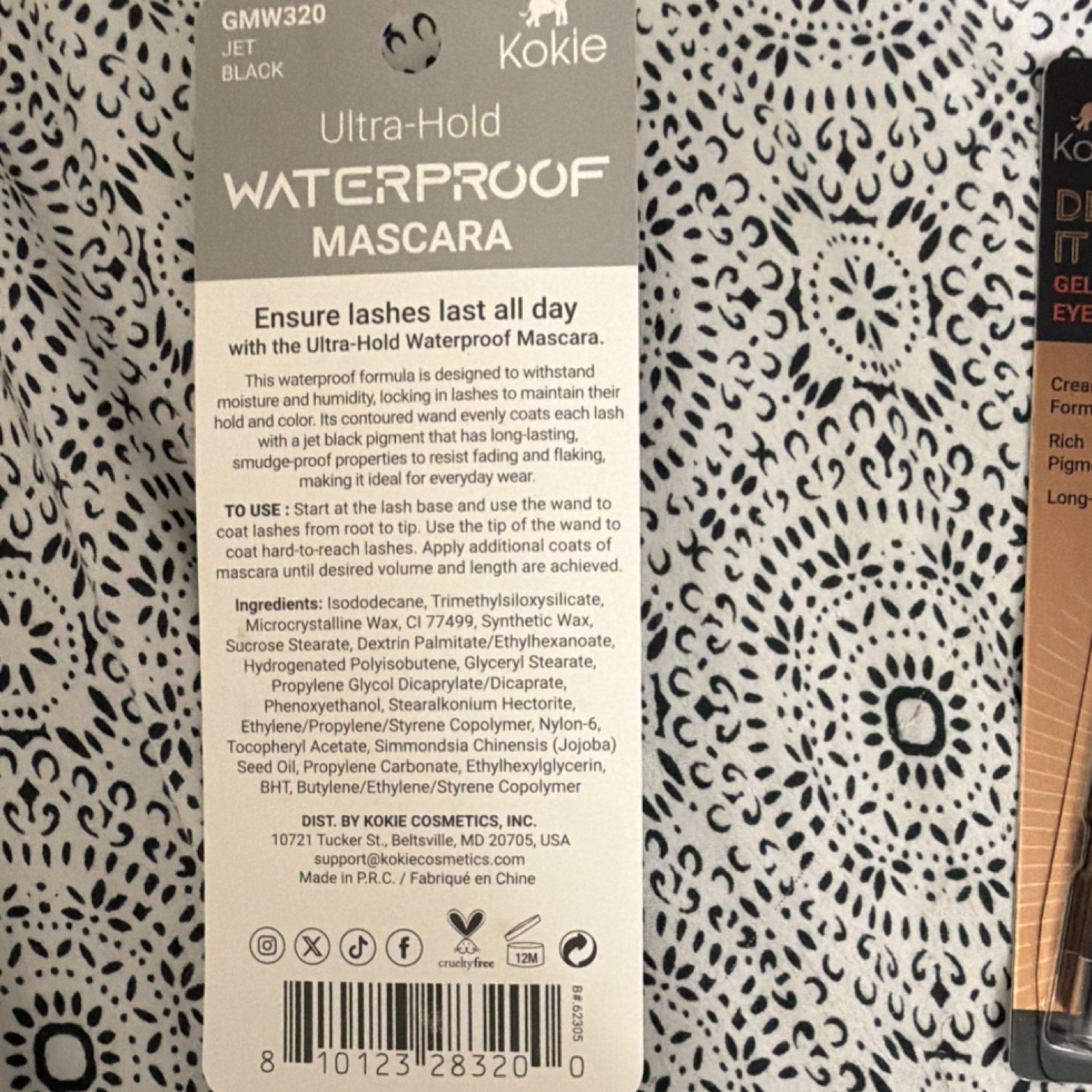 Kokie Waterproof Long Lasting Mascara + Gel Eyeliner + Translucent Powder