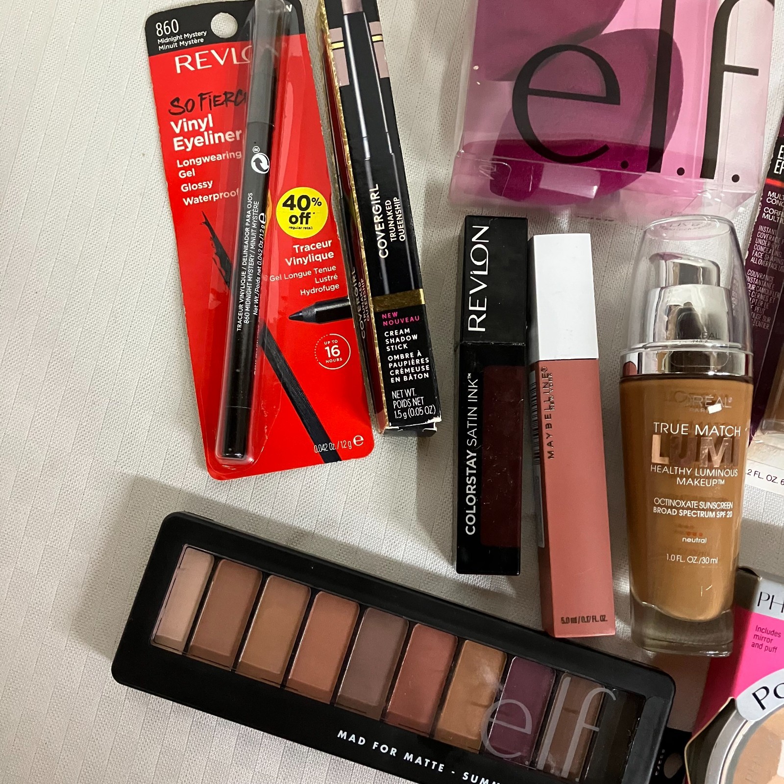 Revlon Maybelline e.l.f. CoverGirl PF Full Face Kit 10-Pieces Makeup Set New
