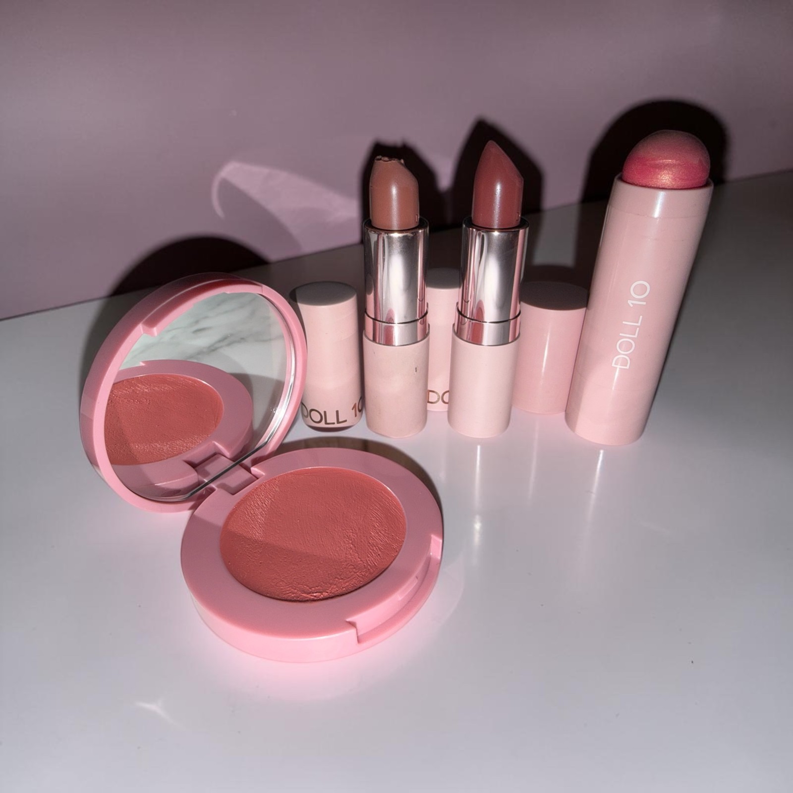 NEW DOLL 10 LOT 19 pc Foundation Primer Lip Crayon Gloss Moisturizer tinted Glow