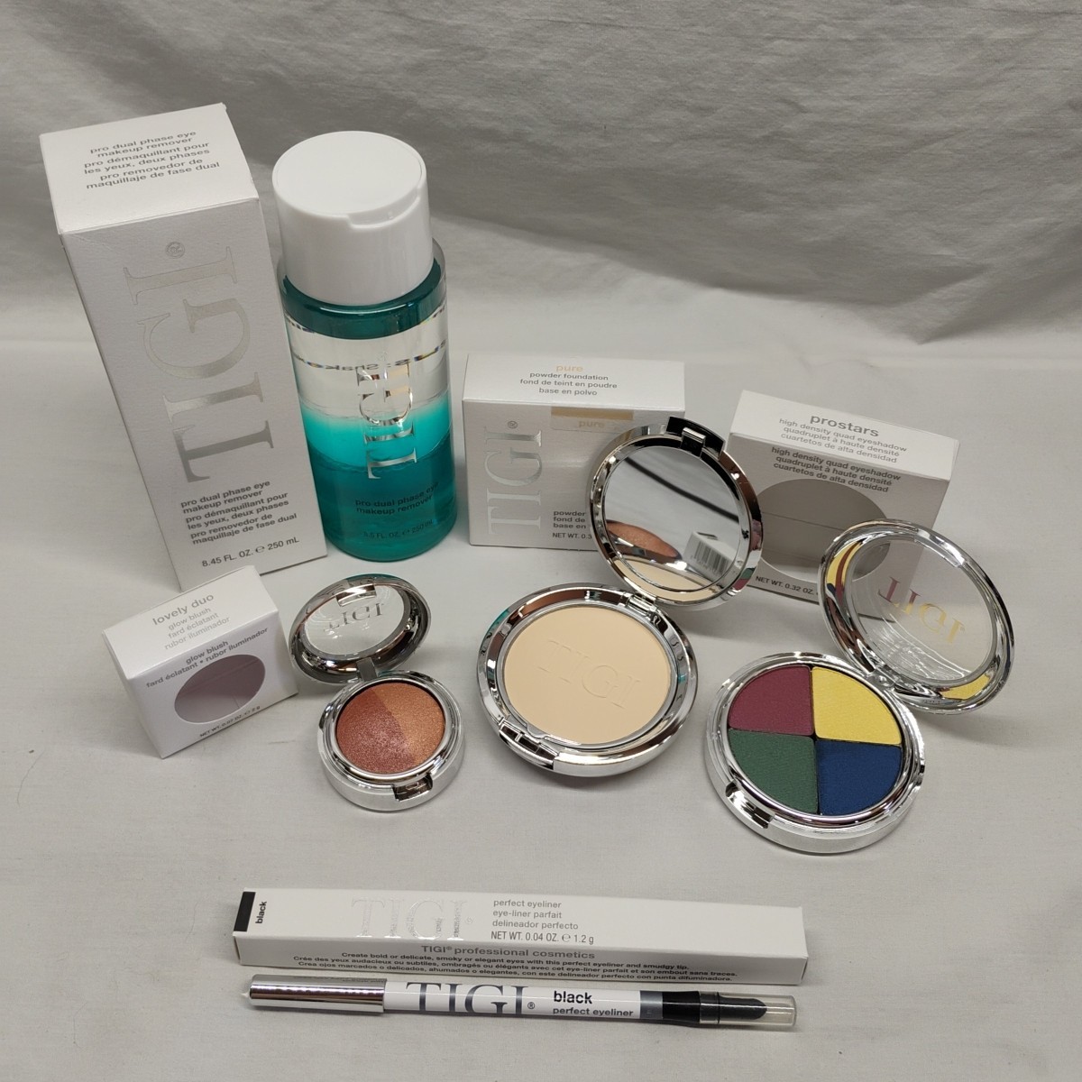 Tigi Professional Cosmetics 5pc Lot Eye Maker Up Remover Foundation Eye Shadow