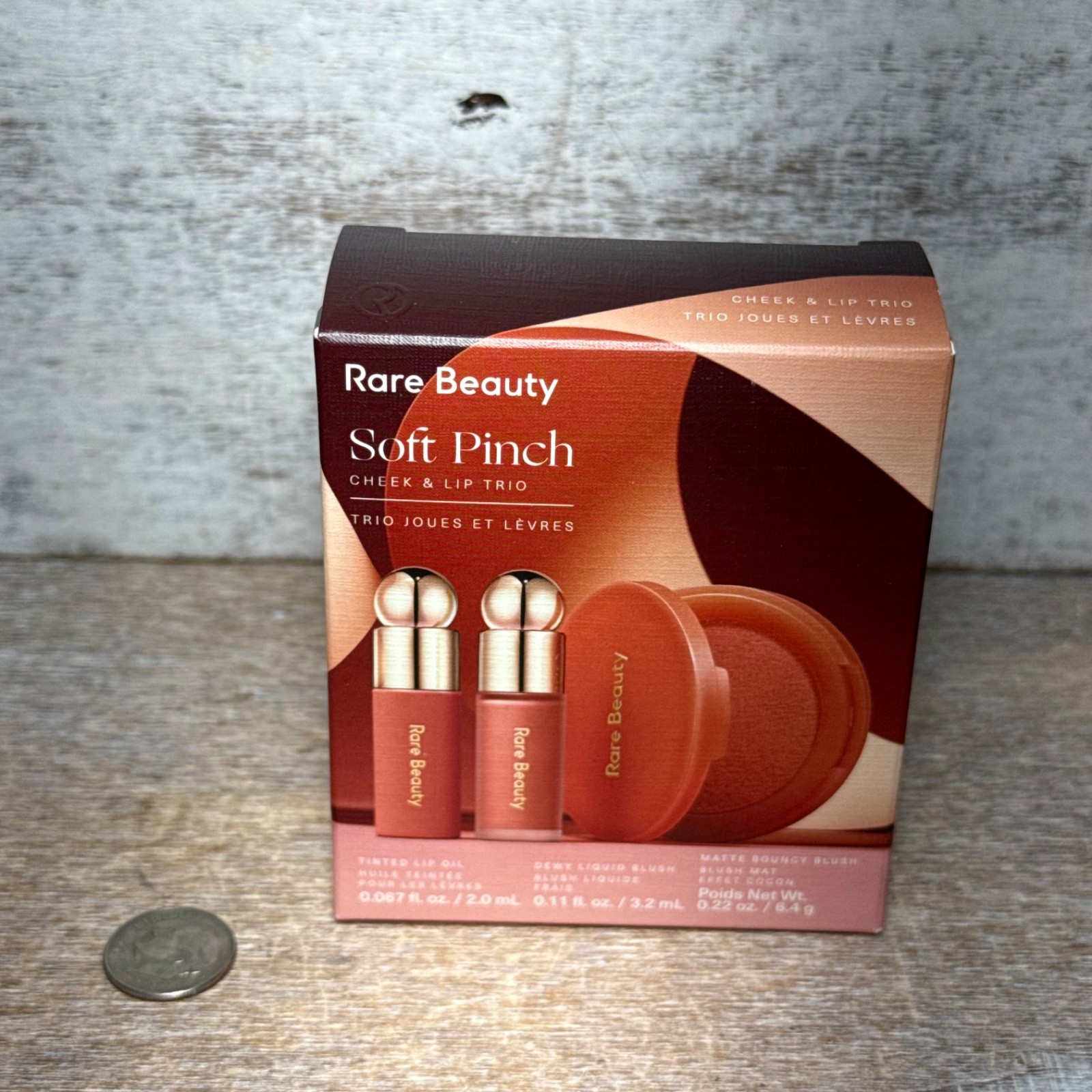 Rare Beauty Soft Pinch Cheek & Lip Trio Lip Oil, Dewy Liquid Blush, Matte Blush