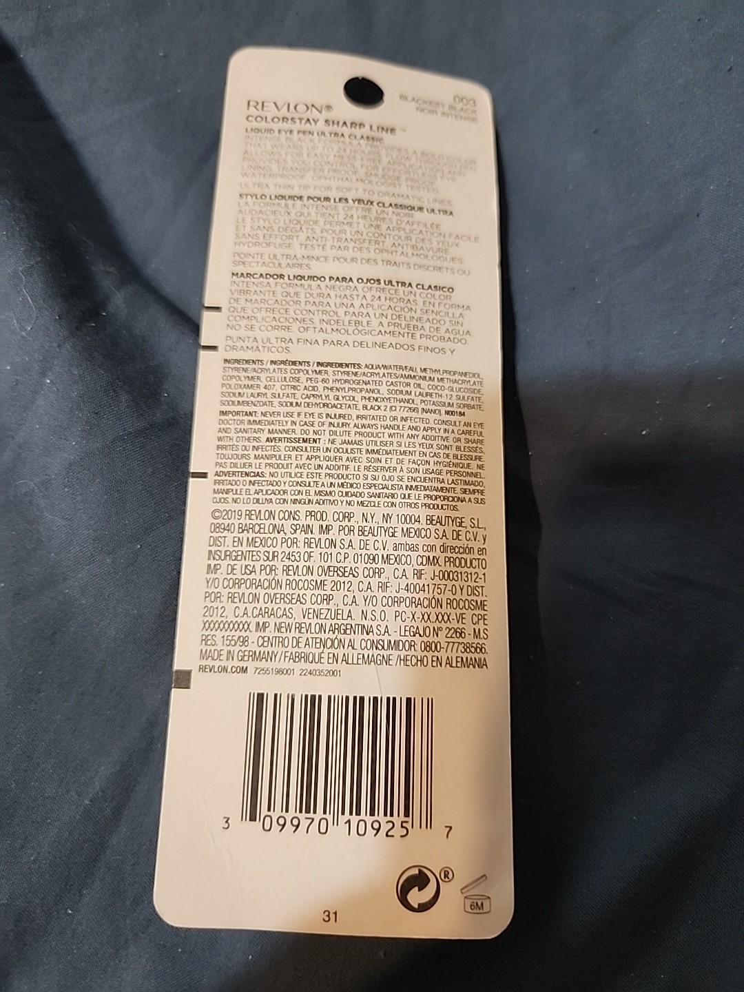 Revlon Colorstay Dramatic Wear Liquid Eye Pen New Sealed 003. Blackest Black.