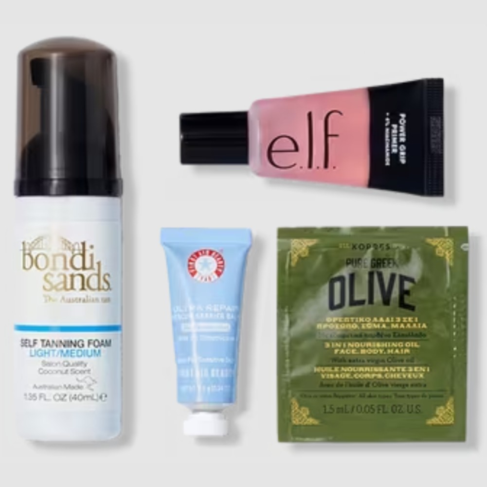 ULTA BEAUTY 16 PIECE Skincare Makeup Perfume Samples – Blue Travel Bag