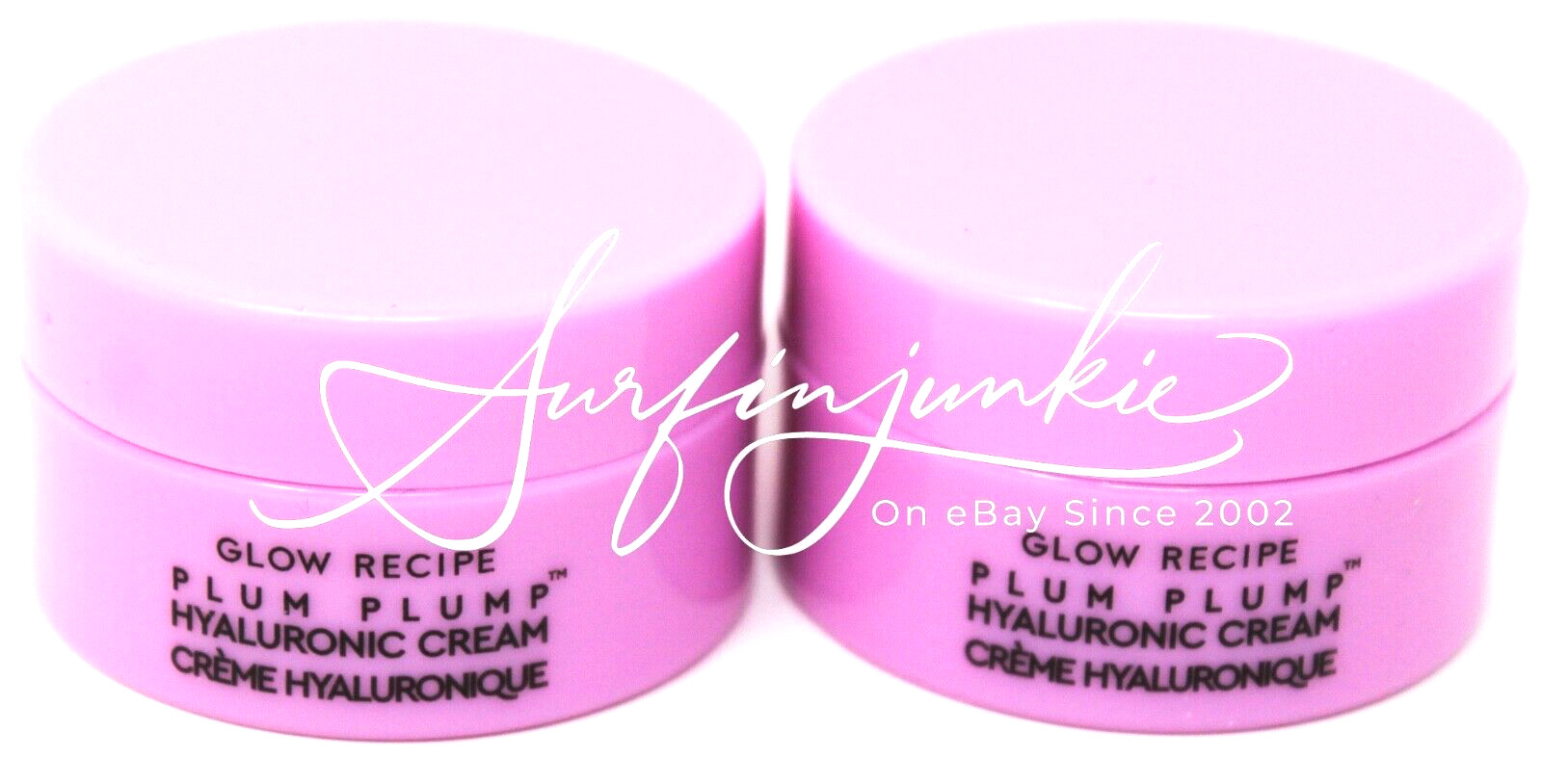Glow Recipe Plum Plump Hyaluronic Cream Mini Sample Lot of 2 Samples .33 oz