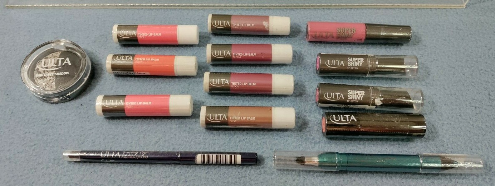 NEW LOT OF 14 ULTA MAKEUP LIP BALM, BUTTER, GLOSS EYE SHADOW EYE LINER CRAYON