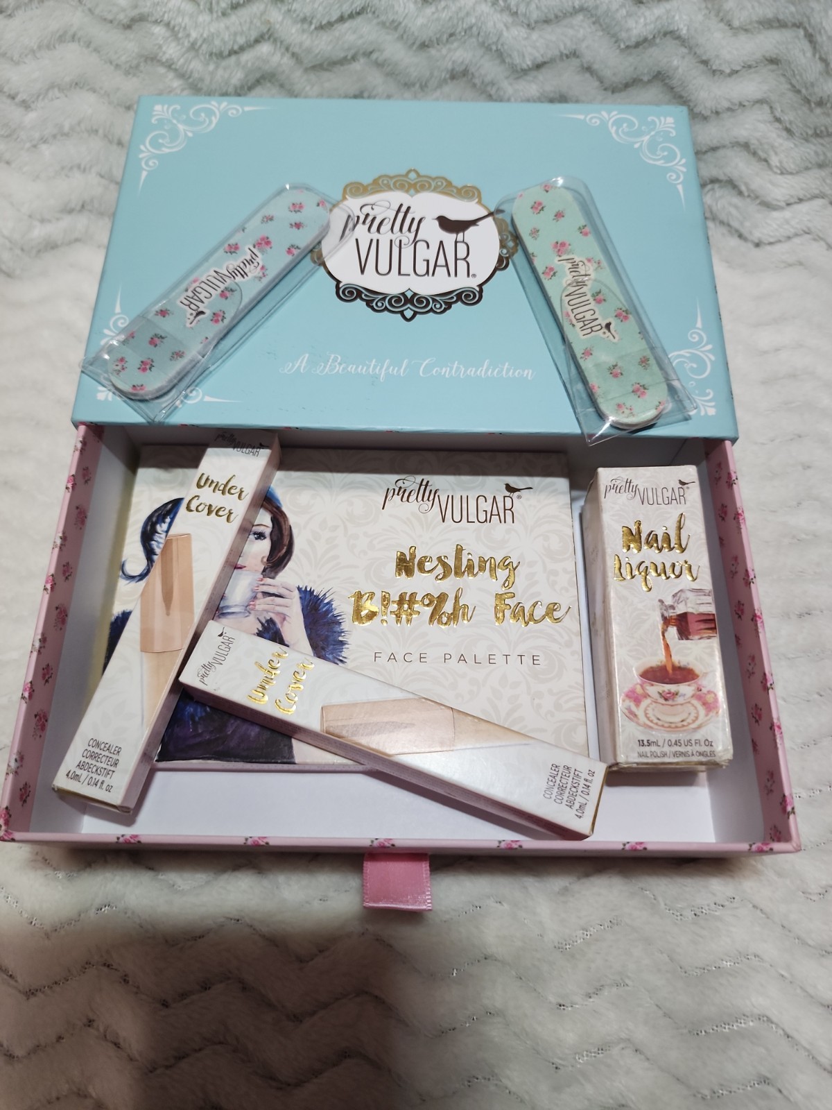 Pretty Vulgar Makeup Vanity Box Gift Set Nesting B Face Palette Concealer Nail