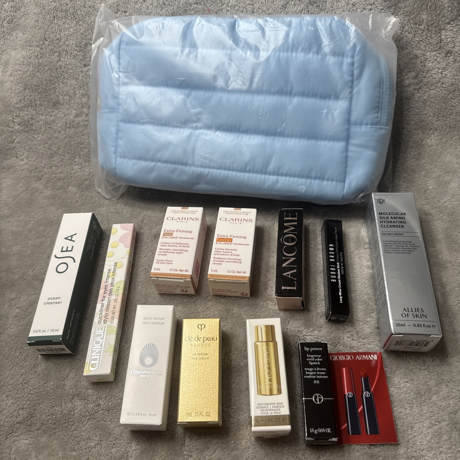 Lot 12 Pc ULTA BEAUTY High-End Skincare & Beauty Sample Lot w/ Cosmetic Bag