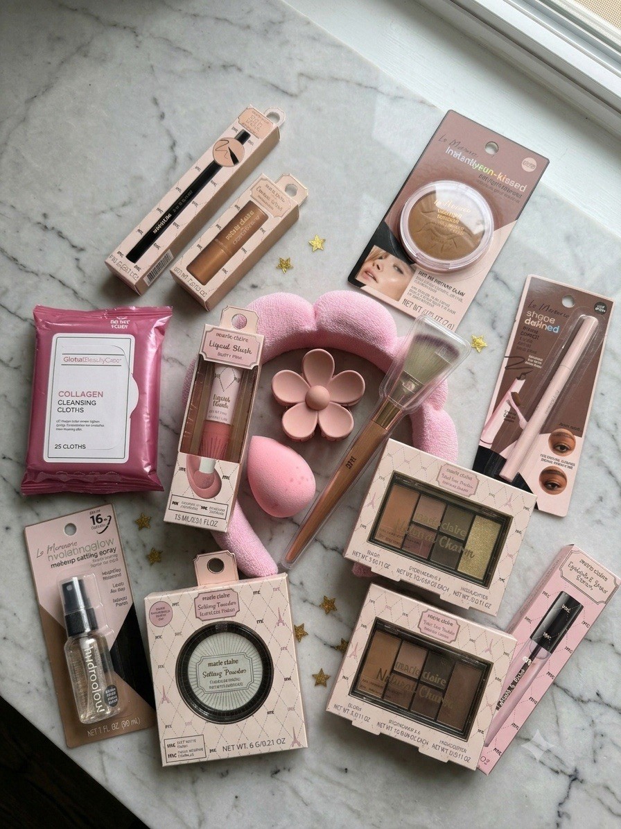 Mixed Brands Makeup Lot Full Size Setting Powder, Contour Stick, Liquid Blush