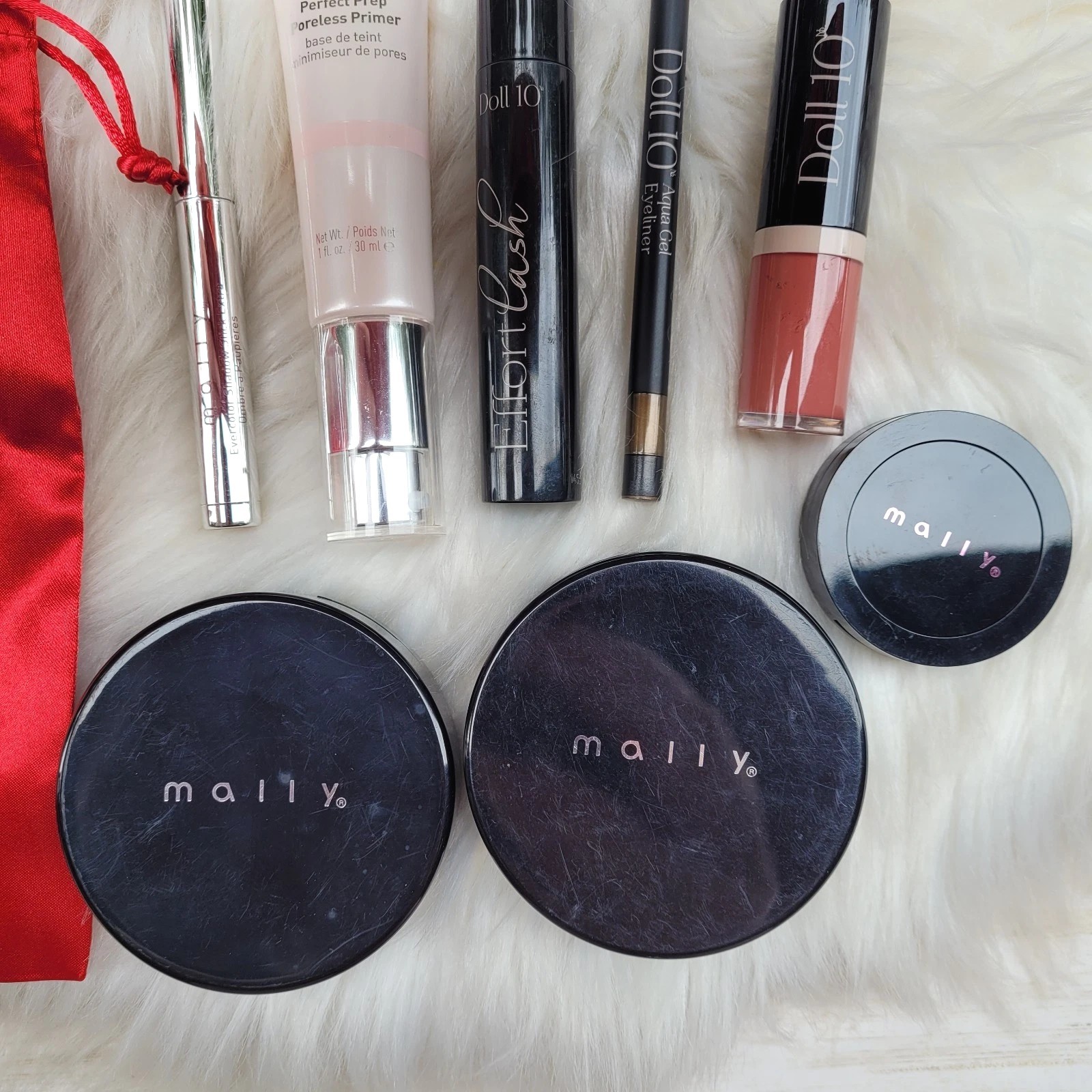 Mally Makeup & Doll 10 Mixed Lot Beauty Full Size 8pc Bundle Kit Eyes Face Lips
