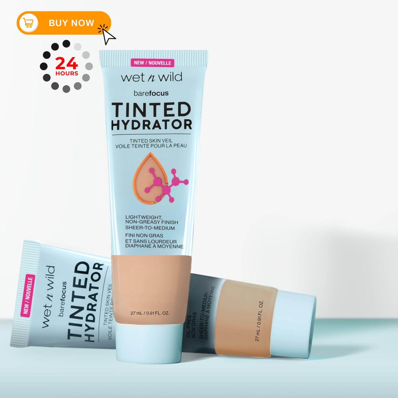 wet n wild Bare Focus Tinted Hydrator Matte 0.91 Ounce (Pack of 1), Light