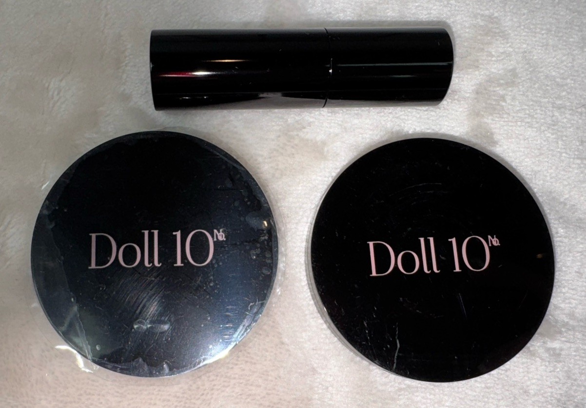 New DOLL 10 HydraGel Cream Balm, H2Glo Highlighter and Lipstick (So Chic)