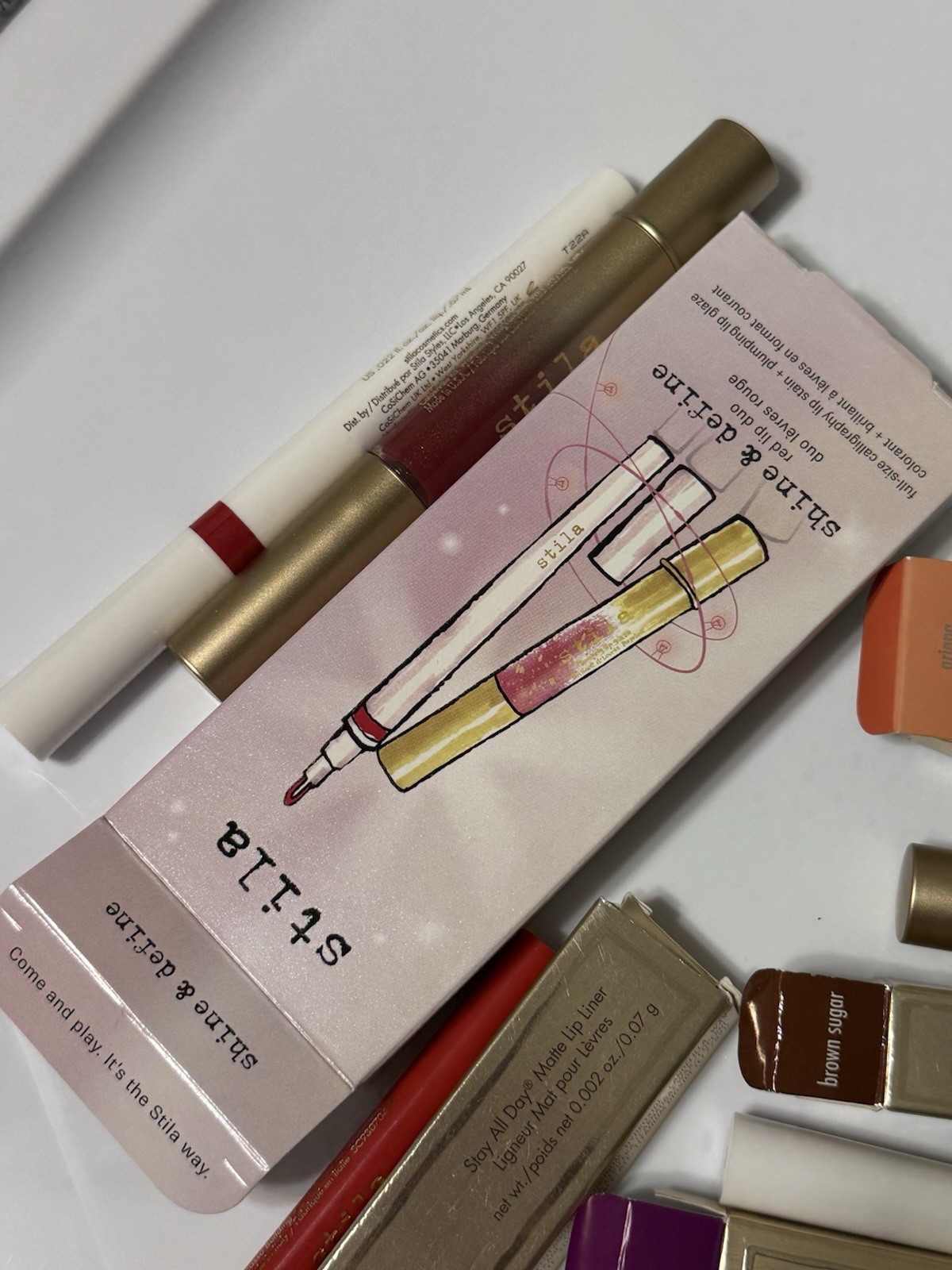 Stila Makeup Bundle Lot Lippies & One Step Correct