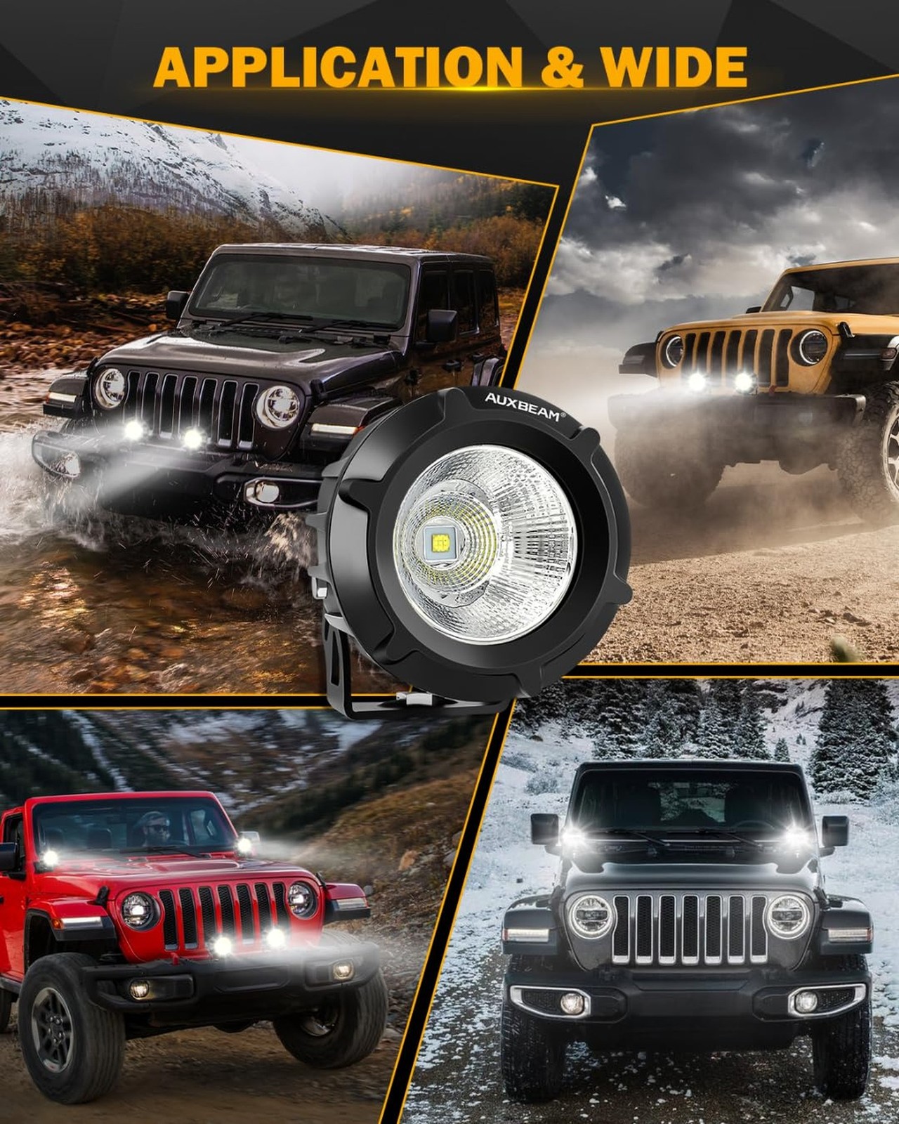 Auxbeam LED Pod Light, 3.5 Inch Round Offroad Lights Spot Beam Driving Lights…