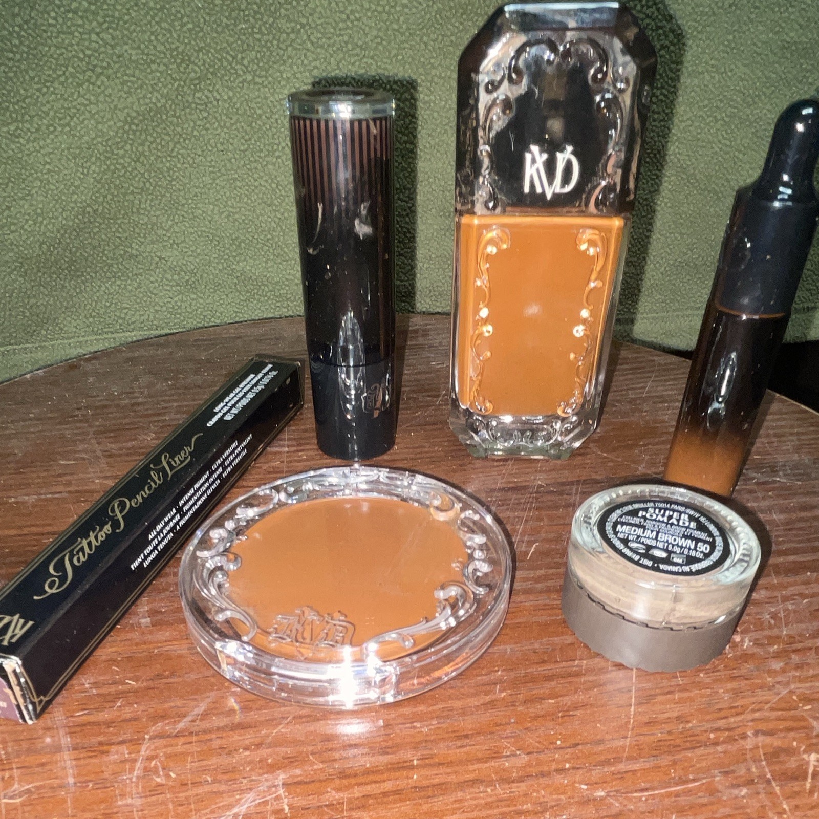 KVD Beauty Full Size Makeup Lot: Good Apple Balm, Super Pomade, Tattoo Liner