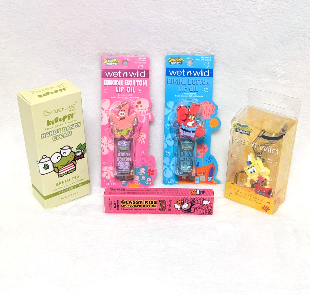 Kawaii Makeup Lot of 5 – Hello Kitty Keroppi SpongeBob Wet n Wild Creme Shop