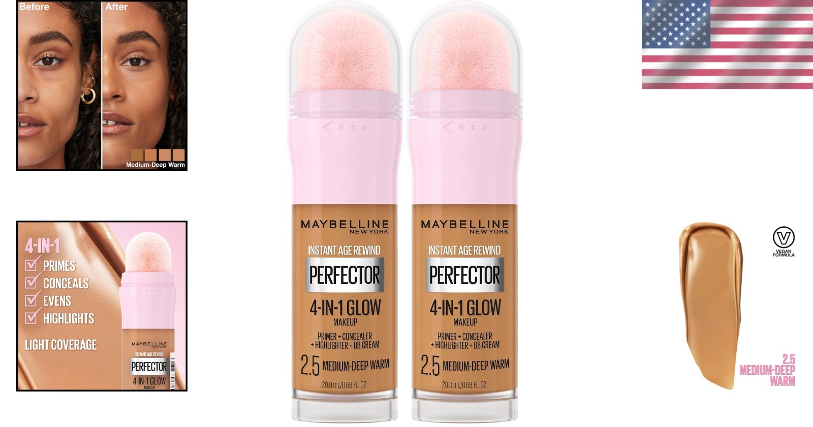 Illuminating 4-in-1 Glow Makeup: Primer, Concealer, Highlighter & BB Cream