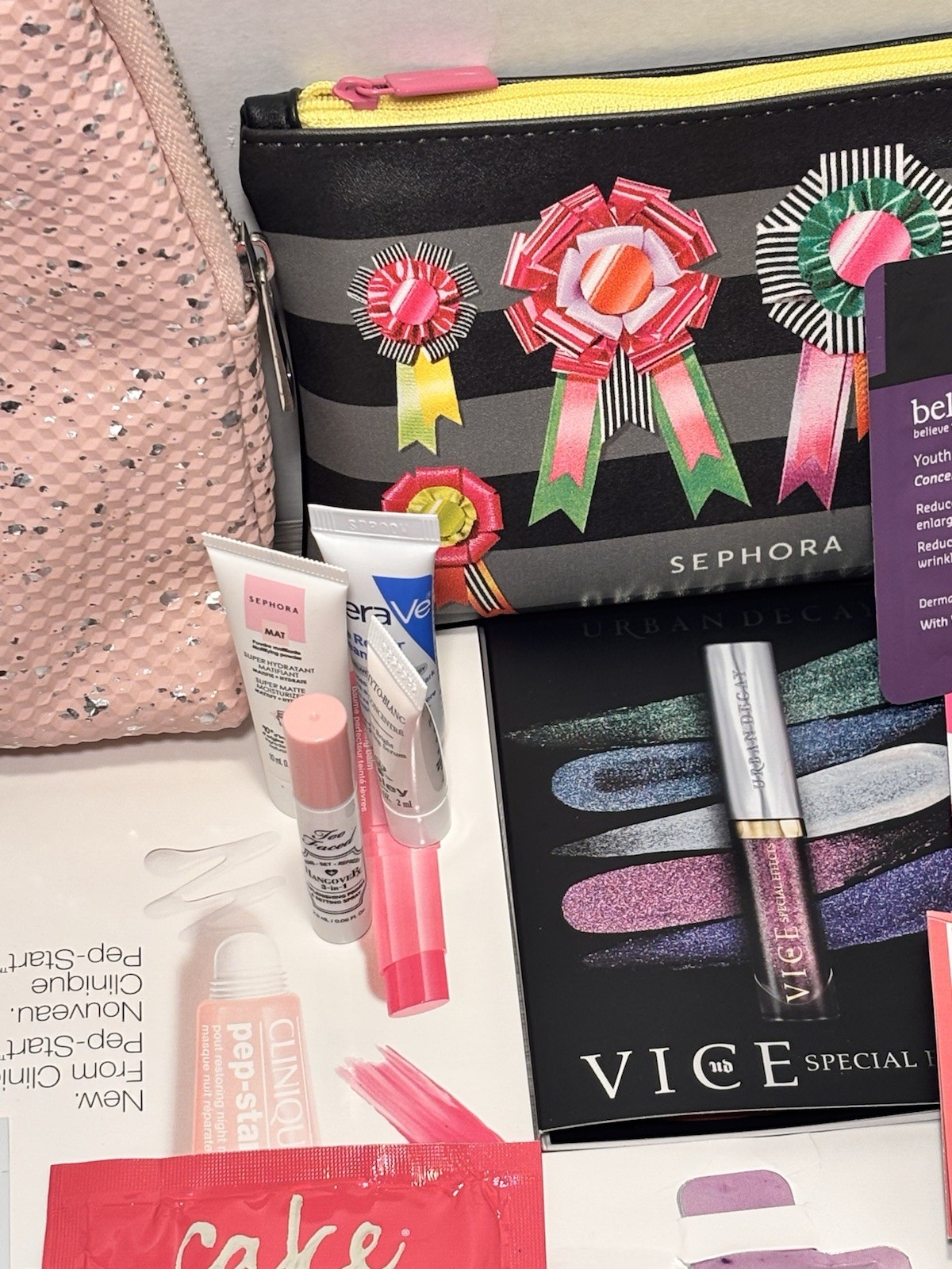Huge 50+ Beauty Makeup Skincare Lot Deluxe Sample Sz Ulta Sephora and bags