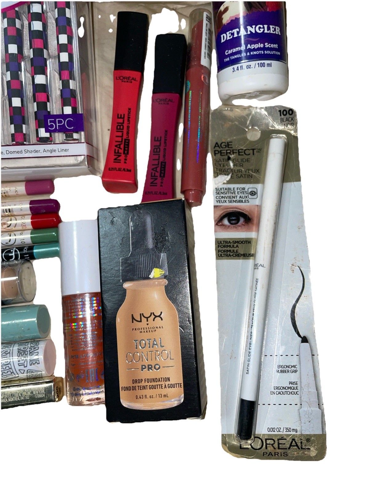 23 Piece Mixed Makeup Lot Revlon L’Oréal NYX Flormar Covergirl Mane N Tail Murra