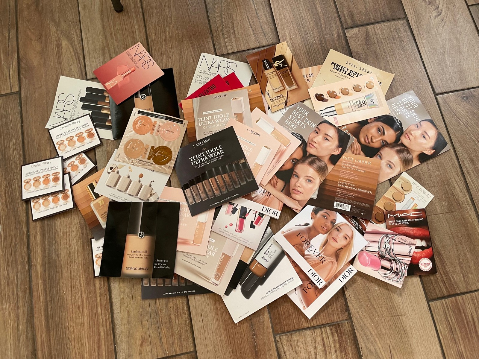 14 X Mix Foundation Concealer Sample Cards Tilbury Bobbi Armani Dior Lancome