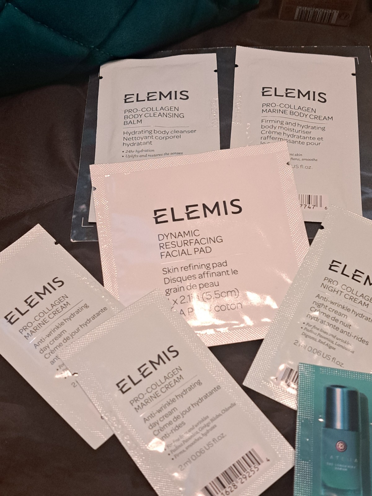Lot 34 Beauty Samples & La Mer Zip Bag ~ Elemis-Lancome-Dior-Gucci-Oribe-Kiehl’s