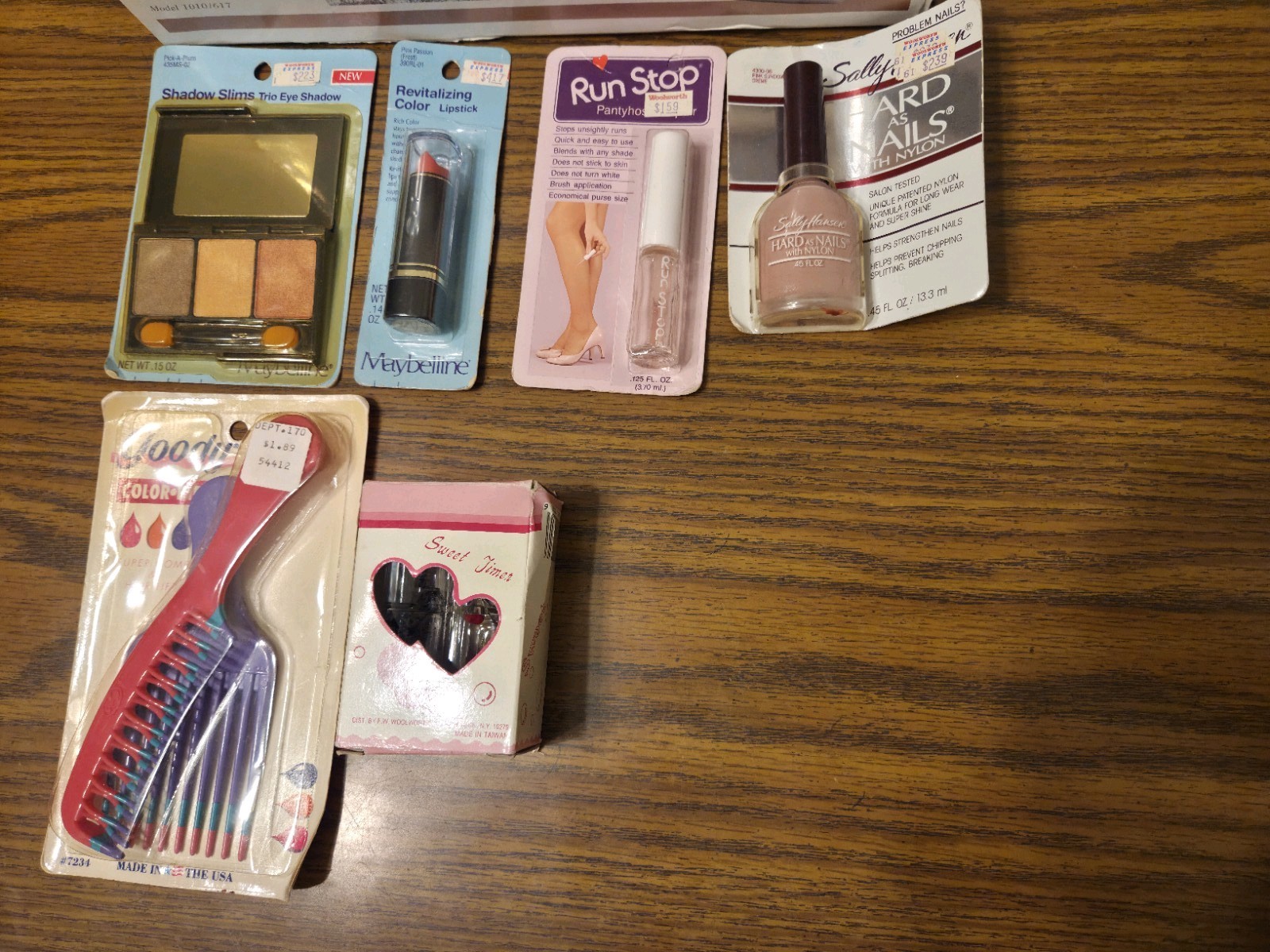 Vintage Makeup Mirror Lip Stick Nail Polish Brush Lot of 7 New Sealed Rare Items