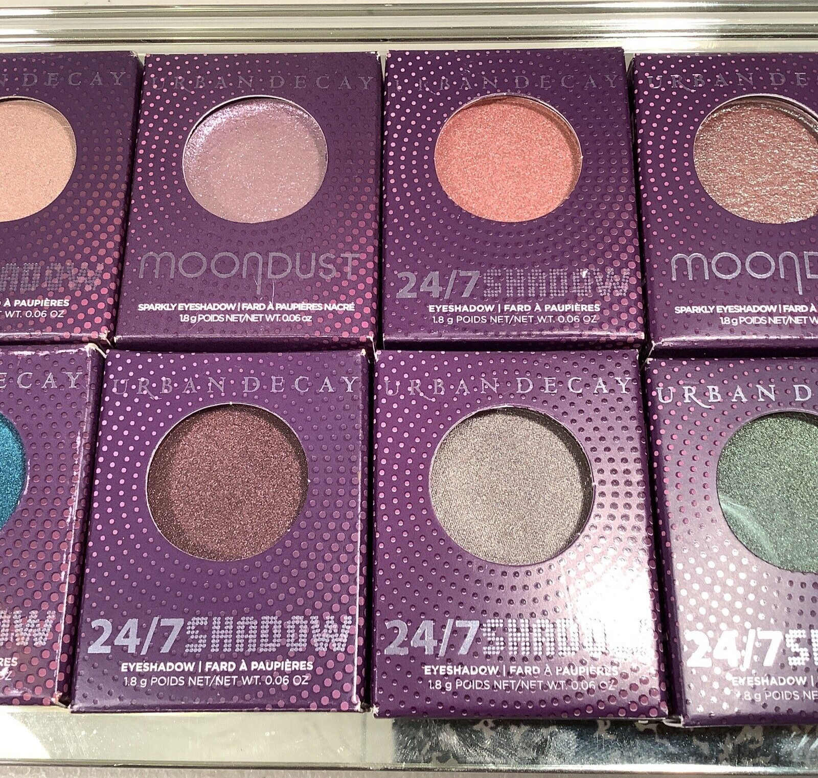 Urban Decay Eyeshadow Lot of 14 Shades- NIP -NRFB & 6Pc Beauty Set w/Mirror Tray