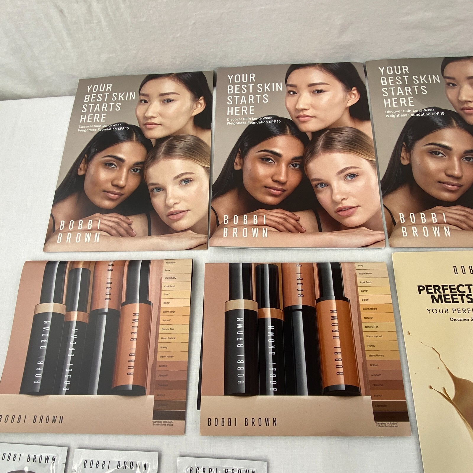 Bobbi Brown Foundation Concealer Face Base Beauty Sample LOT Bundle 21 Pcs B64