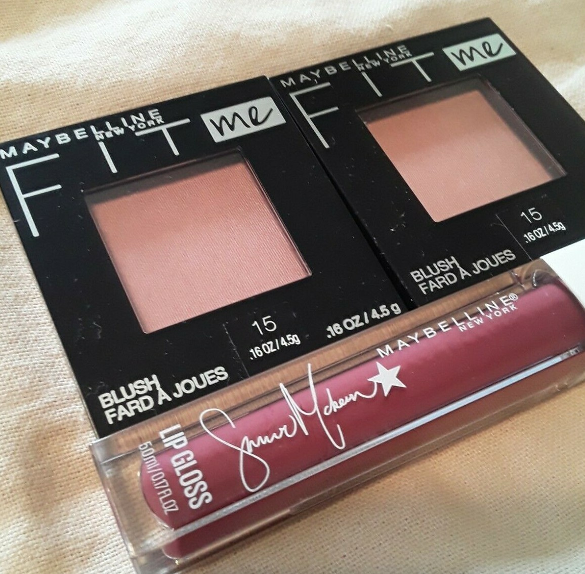 Maybelline Fit Me Blush NUDE Lip Gloss Liner Rich Tan Foundation Concealer Lot