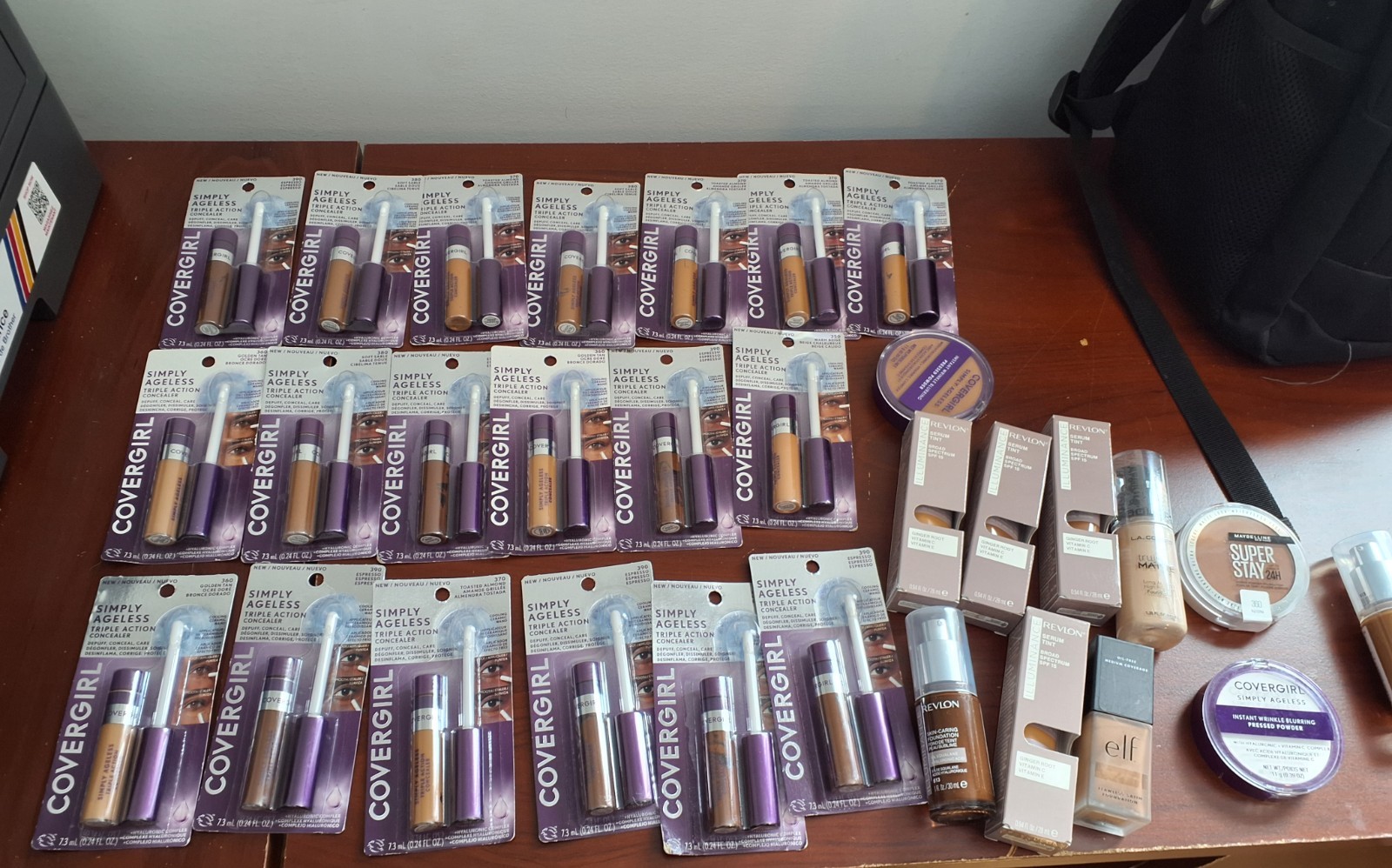 90 Pc Mixed Makeup Lot – CoverGirl e.l.f. Revlon L.A. Colors Cosmetic Bundle