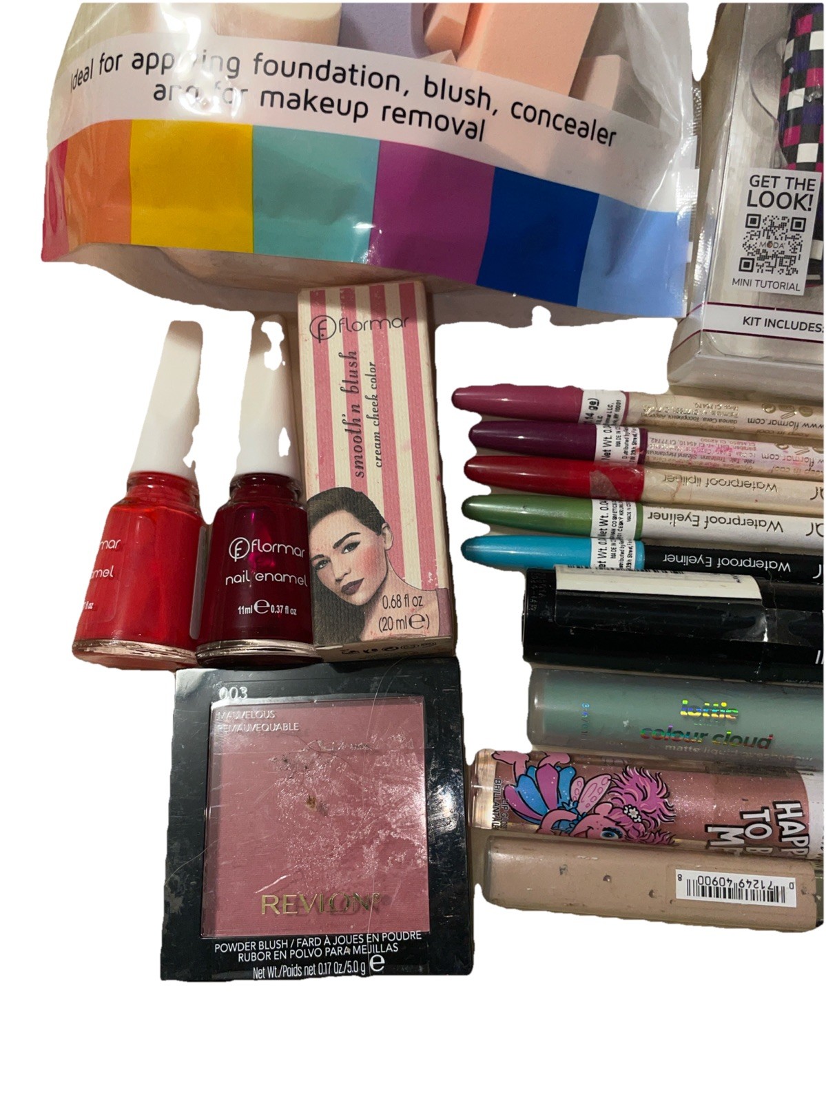 23 Piece Mixed Makeup Lot Revlon L’Oréal NYX Flormar Covergirl Mane N Tail Murra
