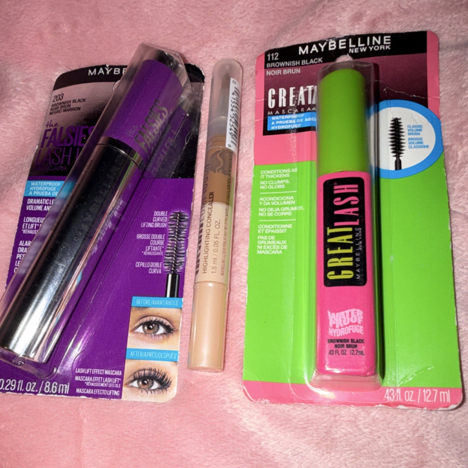Maybelline New York Mascara Lot The Falsies Great Lash Highlighting Concealer
