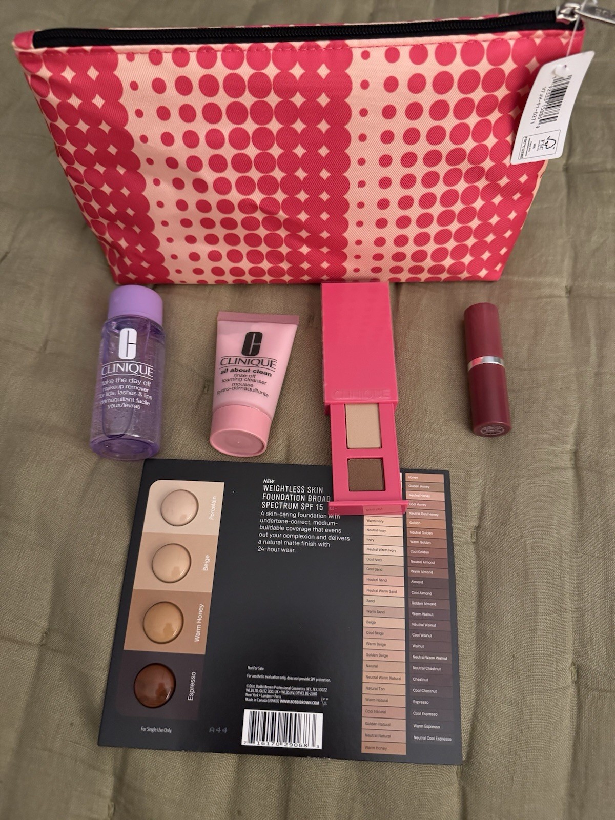 NEW CLINIQUE MAKE UP BAG LIPSTICK Remover Cleanser SHADOW Bobbi Brown Foundation
