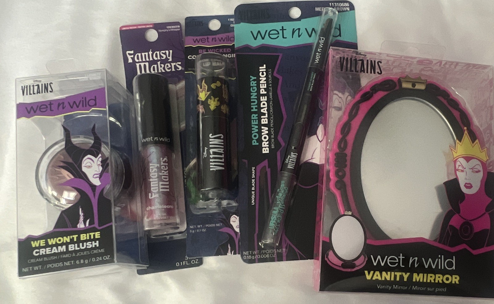 Wet n Wild Cream Blush, Lip Foil, Lip Balm, Brow Pencil, Vanity Mirror Lot
