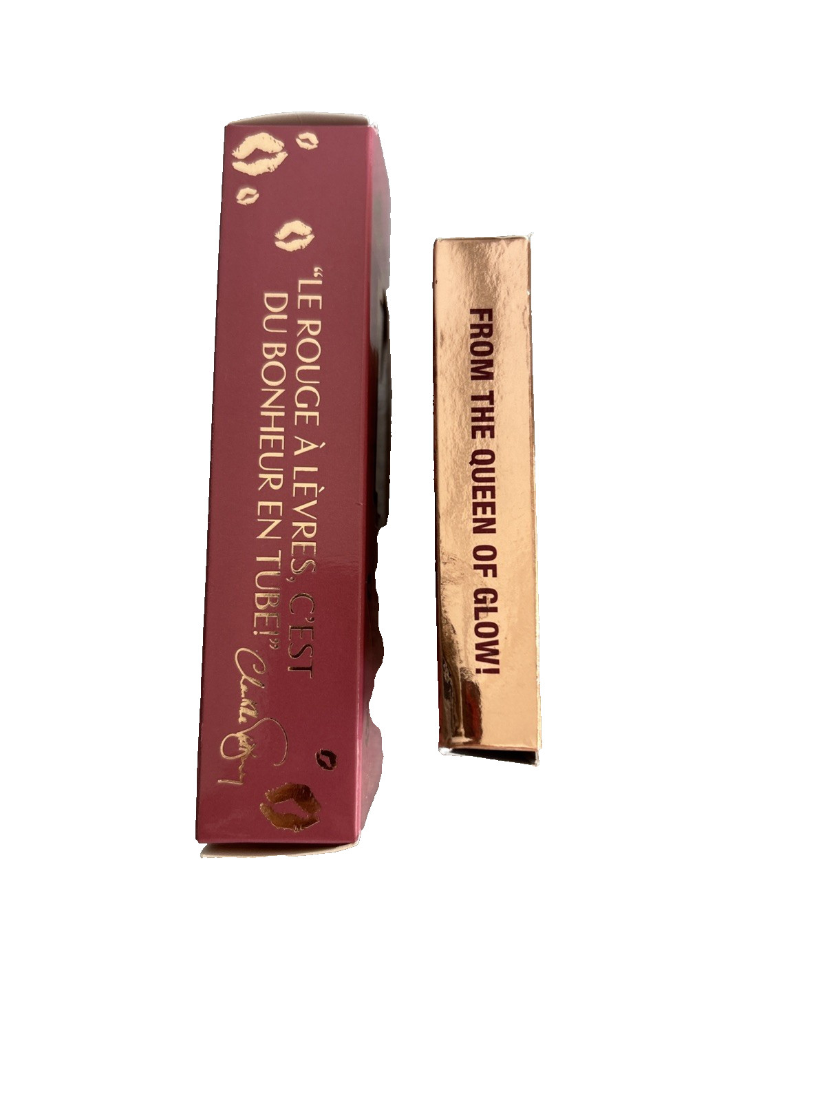 Charlotte Tilbury LOT of 2 Rose Gold Glow Highlighter, 90s Pink Lipstick & Gloss