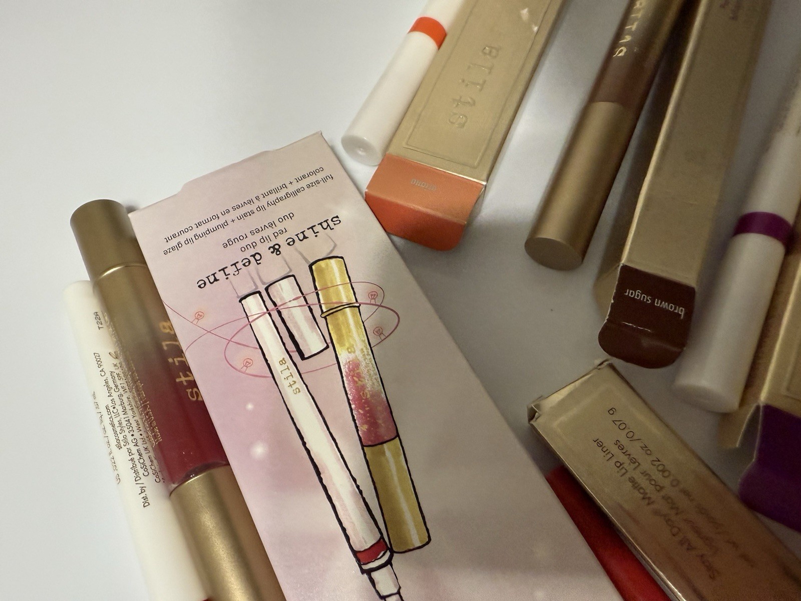 Stila Makeup Bundle Lot Lippies & One Step Correct